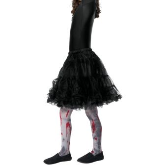 Zombie Dirt Tights Child Grey with Blood Splatter