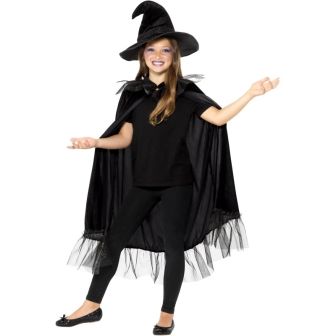 Sparkly Witch Kit Black with Cloak & Hat