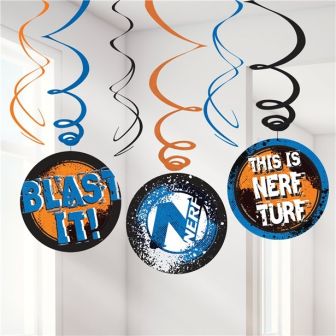 Nerf Party Hanging Swirl Decorations