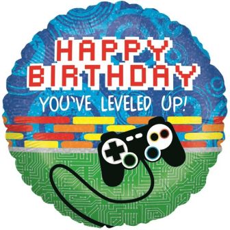 Holographic Gaming Birthday Balloon - 18" Foil