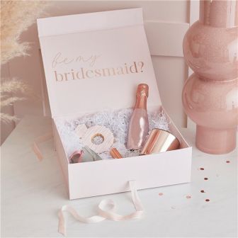 Bridesmaid Rose Gold Foil Proposal Box