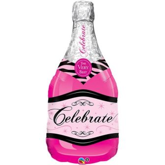Pink Champagne Bottle Supersize Balloon - 39'' 