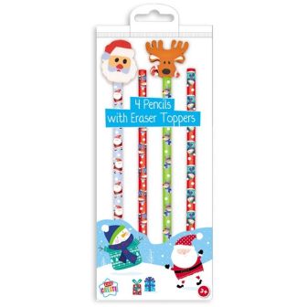 Novelty Christmas Pencils with Eraser Tops