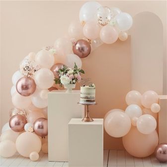 Baby In Bloom Peach & Rose Gold Balloon Arch