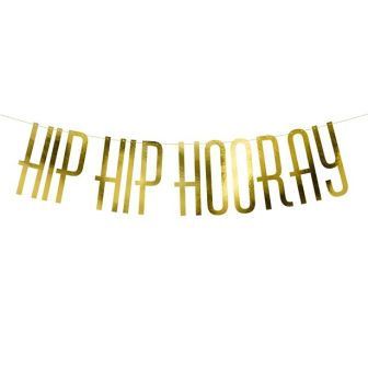 Hip Hip Hooray Gold Banner - 1.2m