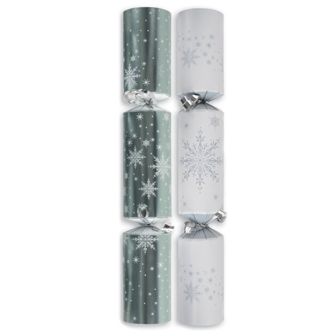 Silver & White Christmas Crackers - 10pk