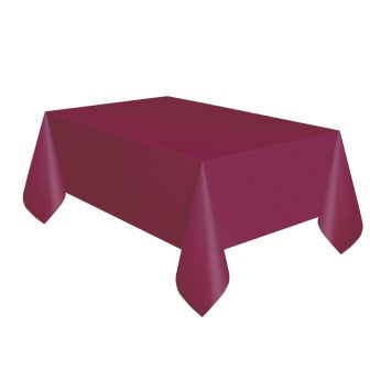 Burgundy Plastic Table Cover - Each