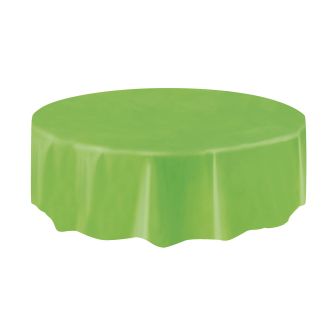 Lime Green Round Plastic Table Cover - Each