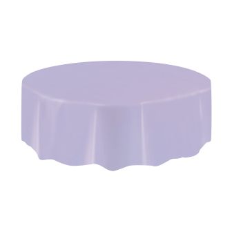 Lilac Round Plastic Table Cover - Each