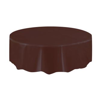 Brown Round Plastic Table Cover - Each