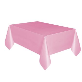 Baby Pink Plastic Table Cover - Each