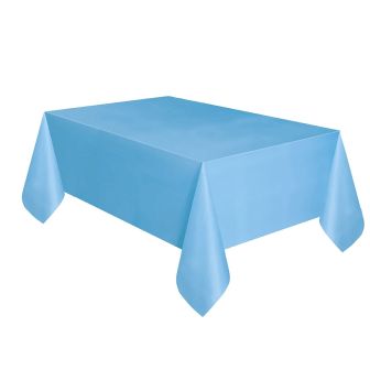 Baby Blue Plastic Table Cover - Each