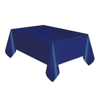 Navy Blue Plastic Table Cover - Each