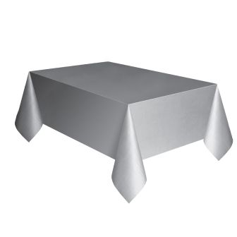 Silver Plastic Table Cover - Each