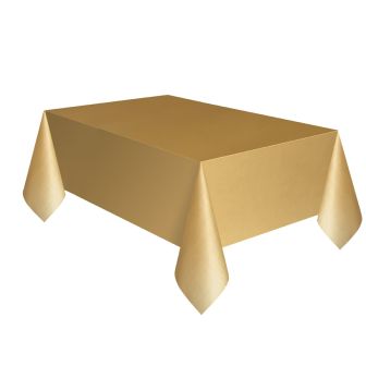 Gold Plastic Table Cover - Each