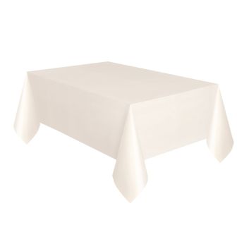Ivory Plastic Table Cover - Each