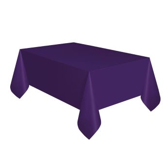 Deep Purple Plastic Table Cover - Each