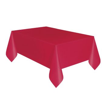 Red Plastic Table Cover - Each