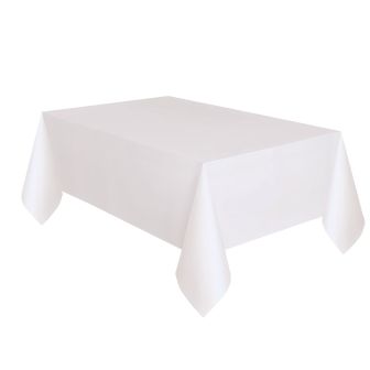 White Plastic Table Cover - Each