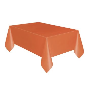 Orange Plastic Table Cover - Each