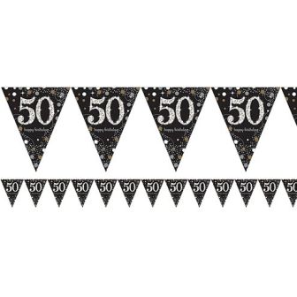 50th Black and Silver Bunting