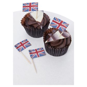 Union Jack Vintage Style Print Cupcake Toppers