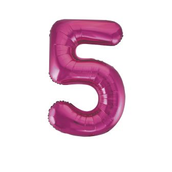 Pink Number 5 Foil Balloon - 34"