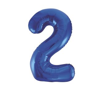 Blue Number 2 Foil Balloon - 34"