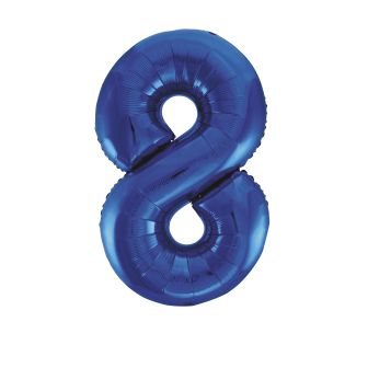 Blue Number 8 Foil Balloon - 34"