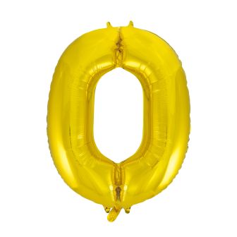 Gold Number 0 Foil Balloon - 34"