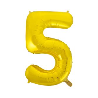 Gold Number 5 Foil Balloon - 34"