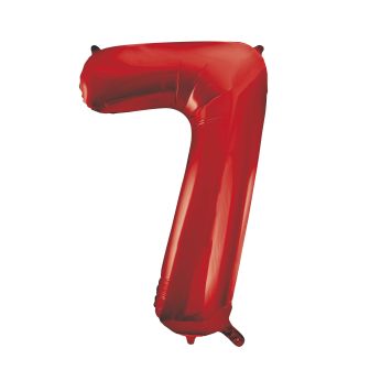 Red Number 7 Foil Balloon - 34"