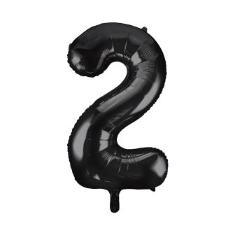 Black Number 2 Foil Balloon - 34"
