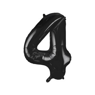 Black Number 4 Foil Balloon - 34"