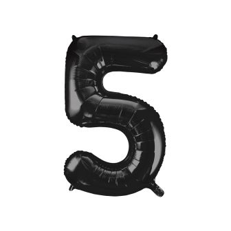 Black Number 5 Foil Balloon - 34"