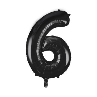 Black Number 6 Foil Balloon - 34"