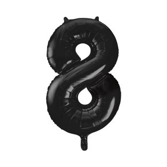 Black Number 8 Foil Balloon - 34"