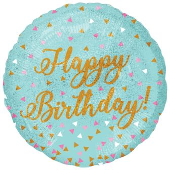 Birthday Holographic Sparkle Standard Foil Balloons - 18''