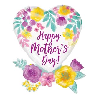 Happy Mother's Day Watercolour Flowers Balloon - 30"