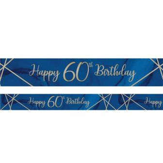Navy & Gold 'Happy 60th Birthday' Foil Banner