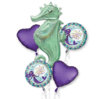 Mermaid Wishes Foil Balloon Bouquet - 5pk