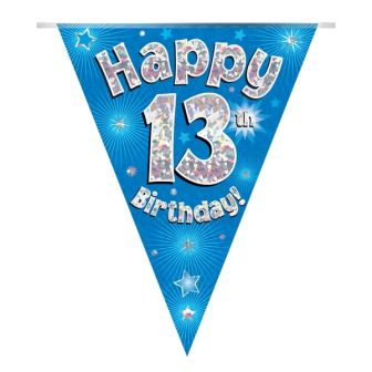 Party Bunting Happy 13th Birthday Blue