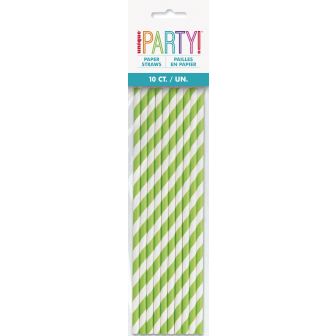 Lime Green Paper Straws - 10pk