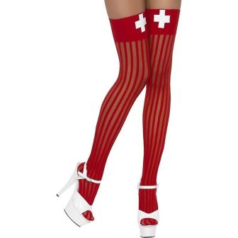 Red Nurse Stockings With Cross