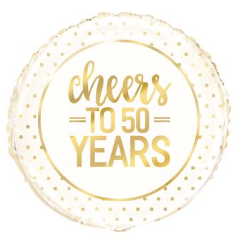 Golden Anniversary Cheers To 50 Years 18" Foil Balloon