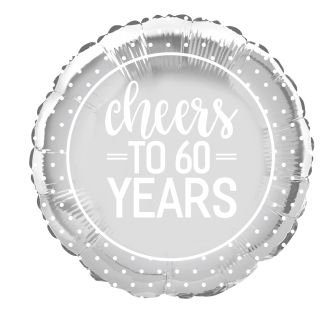 Diamond Anniversary Cheers To 60 Years 18" Foil Balloon