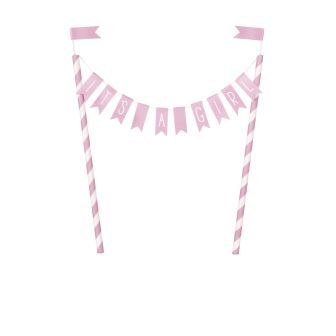 It's A Girl Bunting Cake Topper 