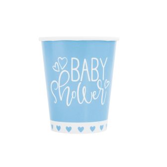 Blue Hearts Baby Shower Party Cups - 8pk