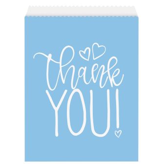 Blue Heart Paper "Thank You" Goodie Bags - 8pk