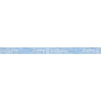 Happy 18th Birthday Blue Prismatic Foil Banner -9ft